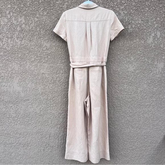 $168 J Crew Linen Blend Wide Leg Jumpsuit Women Neutral Minimalist Quiet Luxury - Picture 3 of 15